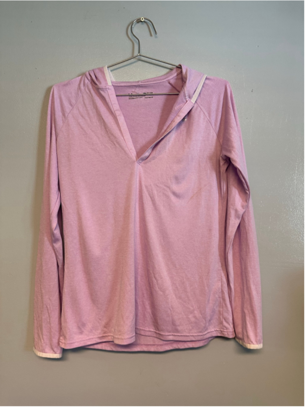 Under Armour HeatGear Hoodie Size Small Pink White Long-Sleeve